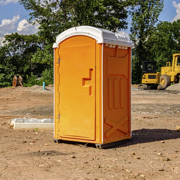 how often are the portable restrooms cleaned and serviced during a rental period in Warren